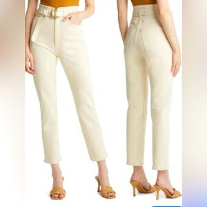 & Other Stories Los Angeles cream denim high waist belted jeans size 6